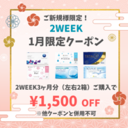 【1月限定】2week　3ヶ月分(左右1箱ずつ)以上のご購入で1,500円(税込)OFF